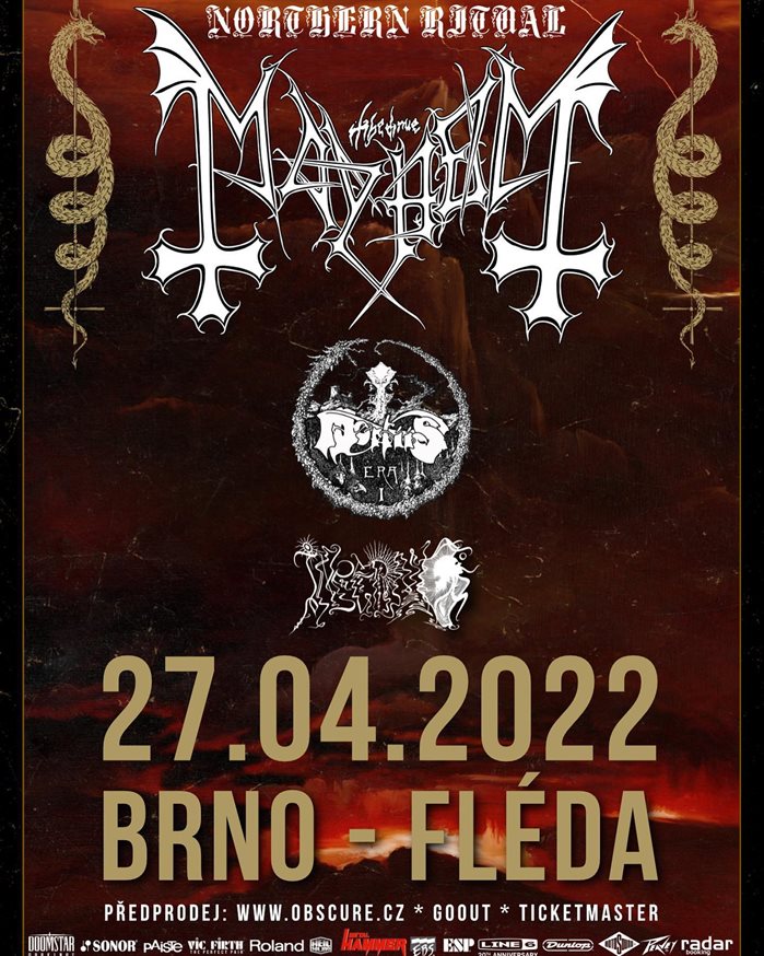 MAYHEM, MORTIIS, INFERNO - Brno, Fléda – 27. dubna 2022