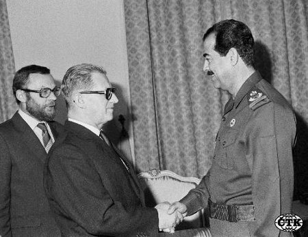 Lubomír Štrougal a Saddám Husajn