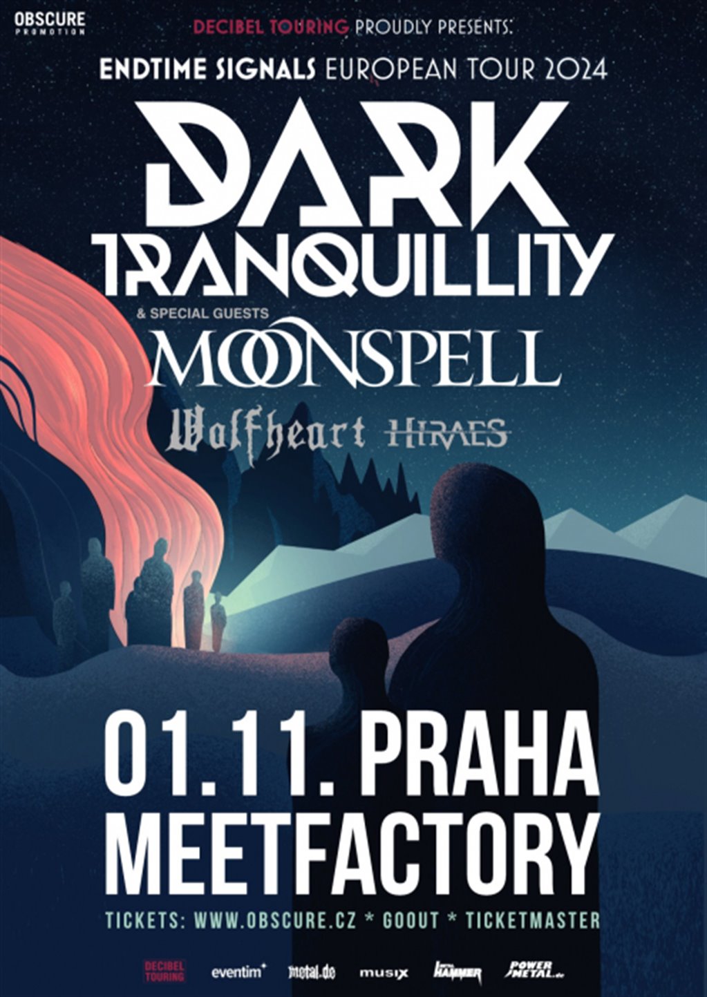 DARK TRANQUILLITY, MOONSPELL, WOLFHEART, HIRAES